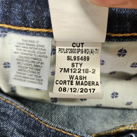 Lucky Brand Jeans Mens 34x30.75 410 Athletic Straight Blue Mid Rise Dark Wash - Picture 6 of 13